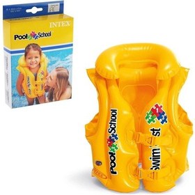 Resim Şişme Can Yeleği Deniz Yeleği Şişme Cankurtaran Yelek Life Vest Yakalı Can Yeleği Emniyet 50x47 Cm. 