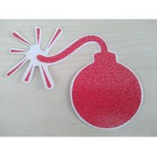 Resim DNZSM BOMBA STİCKER Kırmızı 13x9,5cm (2 ADET FİYATI) BOMBA ETİKETİ - BOMBA ÇIKARTMASI 