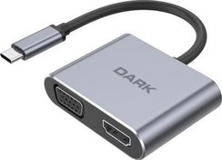 Resim DK-AC-U31XMST 0.15metre TYPE-C - HDMI_VGA(D) Çevirici Adaptör Dark