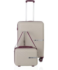 Resim Mçs Polipropilen 2li Valiz Seti Orta & Makyaj V374 S24sy1000075-set 11148 Kemik/mürdüm 
