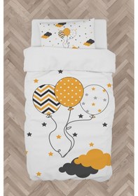 Resim Mekta Home Bebek Ve Çocuk Odası Üç Balonlu Yıldız Desenli Nevresim Takımı 