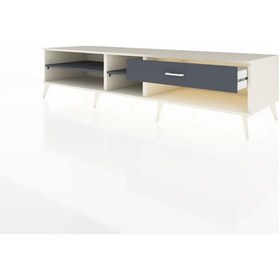 Resim Kronos Tv Ünitesi 2 Raflı Tek Çekmeceli 220x59x51 Aytaşı-antrasit Antrasıt/antrasıt - Aytası 