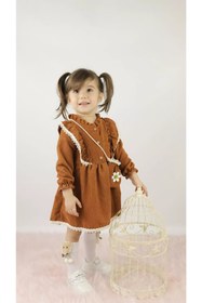 Resim çilek bebe Kız Bebek Çantalı Elbise 