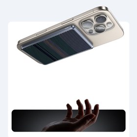 Resim Benks MP16 ArmorGo M-safe Şarj Özellikli Ultra İnce Aurora Serisi Aramid Fiber Powerbank 15W 10000mAh - Siyah-Yeşil 