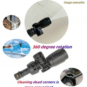 Resim Karcher K2-K7 Uyumlu Yüksek Basınçlı Yıkama Nozulu VP360 - 180° Dönebilen, Dayanıklı Plastik, Dış Mekan & Çim Ekipmanları 