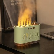 Resim 1 adet Renkli Alev Aromaterapi Nemlendirici, Dinamik Ses Kontrolü, Ultra-Sessiz Esansiyel Yağ Difüzörü, LED Işıklar, USB Güçlü, Çok Renkli Ortam için Yatak Odası, Ofis ve Büyük Odalar, Yatak Odası Tazeleyici | Yaratıcı Aromaterapi | Sessiz Çalışma, Aromaterapi Difüzörü 