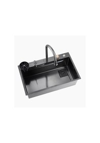 Resim Krome Teknolojik Akıllı Eviye Seti Kombine Basic Nano Siyah Krm1010-Bl 