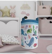 Resim Mekta Home Bebek Ve Çocuk Odası Sevimli Deniz Hayvanları Desenli Oyuncak Sepeti Renkli Çok Renkli 