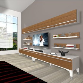 Resim Decoraktiv Ekoflex 360y Mdf Silver Tv Ünitesi Tv Sehpası - Beyaz - Ceviz 