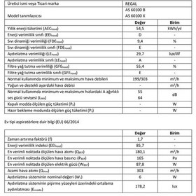 Resim Regal AS 60100 X Sürgülü Aspiratör 