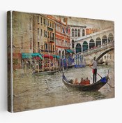Resim Es10 modagos068 Venedik Kanalları Yağlıboya Çalışması Dekoratif Tablo-3427 (150 x 255) 