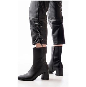 Resim Msk-032 Siyah Topuklu Fermuarlı Kadın Bot Çok Renkli 