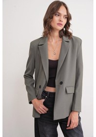 Resim Mixray 4516 Kadın Bezayağı Blazer Ceket Haki 