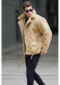 Resim Madmext Camel Peluş Biker Erkek Ceket 6849-camel Camel 