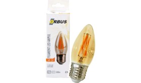 Resim Orbus Dekoratif Rustik Mum Ampul E-27 Amber 4 W 