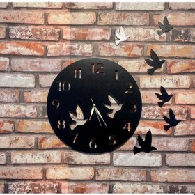 Resim Ümra Lazer Lazer Kesim Dekoratif Duvar Saati 40x40 Umrasaat10 Siyah 