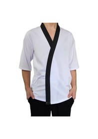 Resim Formteks Sushi Şef Kimono Ceketi Beyaz Çizgili 