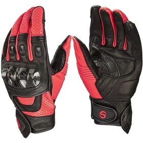 Resim Star Field Knight Skg-524 Karbon Fiber Deri Motosiklet Eldiveni-K Kırmızı - Siyah 