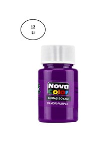 Resim Nova Color Kumaş Boyası Şişe 30 Ml Mor 12 Li 