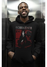 Resim Sevbano Tasarım Uchiha Itachi Naruto Baskılı Unisex Oversize Anime Karakt Siyah 