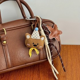 Resim 4 Parça Ayı ve Köpekli Karakterli Yumuşak Oyuncak Çanta Aksesuarı Anahtarlık Seti - Telefon Süsü 