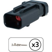 Resim TE Connectivity Dişi Konnektör 3 Pin Kablosuz 