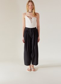 Resim JONATHAN - Pleated Wide Leg Pants - Black - 38 / Black 