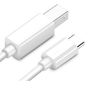 Resim Type-C USB B Printer Kablosu 1 Metre Beyaz Type-C Yazıcı Kablosu 