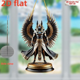 Resim 2D Düz, 2D Düz Bohem Anubis Heykeli - Akrilik Pop Kültür Masaüstü Dekoru, Ev Ofis Kahve Dükkanı için Çok Yönlü Duvar Asılı, 11 Festival için Benzersiz Hediye Fikri, Festival Dekorasyonu, İncelikli Kanat Tasarımı, Detaylı El Sanatçılığı, 2D Düz 