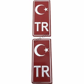 Resim Genel Markalar Tr Plaka Stıcker 2'li - Türkiye Plaka Stıcker - Türkiye Plakalık Stickeri - Alüminyum Tr Plaka 2'li 