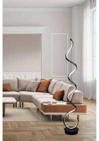 Resim Lara Siyah Renk 3 Renkli Led Salon - Yatak Odası Led Lambader 