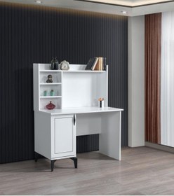 Resim Erezogulları Mobilya Çizgi Yarım Kitaplıklı Çalışma Masası 110x60x137cm 