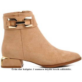 Resim Aspor Bej Süet Kadın Topuklu Bot Çok Renkli 