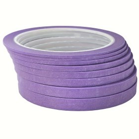 Resim Mor Kağıt Güzellik Desenli Kağıt ve Kağıt Bant Tırnak Sanatı, Boyama, Spreyleme, Kaplama için Kullanılabilir ve Giysi Tasarımı Kesme Kağıt Bant olarak Kullanılabilir 8 Rulo 2mm 2.5mm 3mm 4mm 5mm 6mm 8mm 10mm x 25 Metre Rulo Başına 