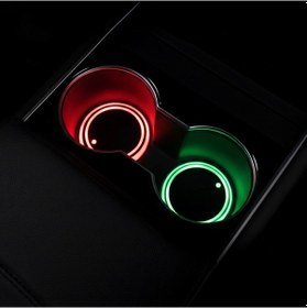 Resim Led Işıklı Araç İçi Bardak Altlığı 7 Renk Led, Şarjlı, Kaymaz, Akrilik 001 