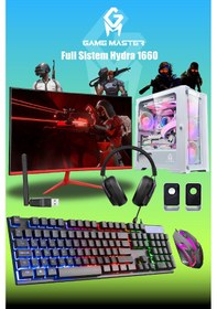 Resim Gm Game Master Full Sistem Set Hydra 1660 R5-5500 23.8" Free Dos 165 Hz Masaüstü Oyuncu Bilgisayarı Beyaz 