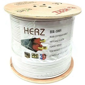 Resim Herz RG6U4 500 M Beyaz Uydu Anten Kablosu 