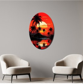 Resim Turuncu Gün Batımı Renkli Metal Tablo 