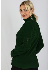Resim Polar Kadın Kol Fermuarlı Sweatshirt Yeşil 