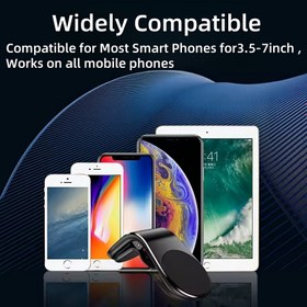 Resim 1 adet / 2 adet Evrensel L Şekilli Manyetik Telefon Tutucu ve Yuvarlak Metal Plaka Seti, Minimalist Tasarım, Araba Hava Havalandırma için Uygun, Araç Navigasyon Montajı, Dahili Sekiz Mıknatıs, Güçlü Manyetizma, iPhone 16/15 Pro Max Plus ve Diğer Akıllı Telefonlarla Uyumlu 