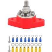 Resim Sones 3/8 İnç M10 Rv Yat 8 Yollu Terminal Saplaması, 2 M5x20 Vida + 16 Adet Terminal Kırmızı 
