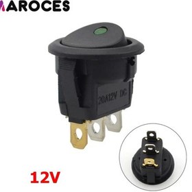 Resim Ic-132 Yuvarlak Nokta Işıklı Yeşil Anahtar On-Off 3P 12V 1 Adet 