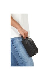 Resim Adelina Bags Erkek Portföy El Çantası Seyahat Traş Kozmetik Clutch Çanta Siyah 