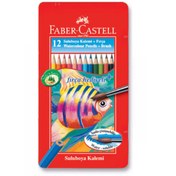 Resim Faber Castell Faber-Castell Aquarel Suluboya Kalemi Metal Kutu 12 Renk 