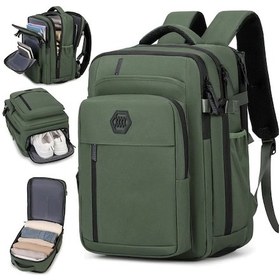Resim Xuweiwei Enoshı Green Carry On Backpack Ayakkabı Bölmeli Laptop Sleeve 15.6" Seyahat Sırt Çantası Yeşil 