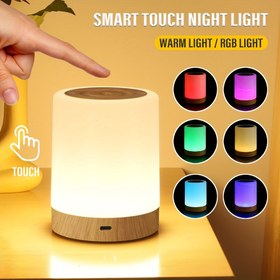 Resim LiHangStar Akıllı Dokunma LED Gece Lambası, Düzenlenebilir Masa Lambası, Taşınabilir, Sıcak ve RGB Renkler, 3 Işık Modu, Dokunma Kontrolü, USB Şarj Edilebilir, 1500mAh Lityum Batarya ile, Yatak Odası, Koridor, Oturma Odası için 