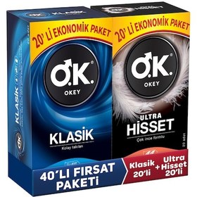 Resim Okey Ultra Hisset 20'li Prezervatif & OKEY Klasik 20'li Prezervatif 