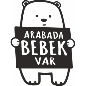 Resim Arabada Bebek Var Araç, Araba, Oto, Motorsiklet, Kask, Laptop, Cam Sticker 16X12 cm 