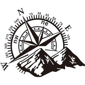 Resim Gajeena Suv Araçları İçin Dayanıklı Vinyl Kompas Sticker - Su Ve Güneş Direnci, Traşsız Çıkarma, Siyah Renk - D-813 