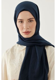 Resim Mirsoy Scarf Düz Pamuk Şal - Lacivert Lacivert 